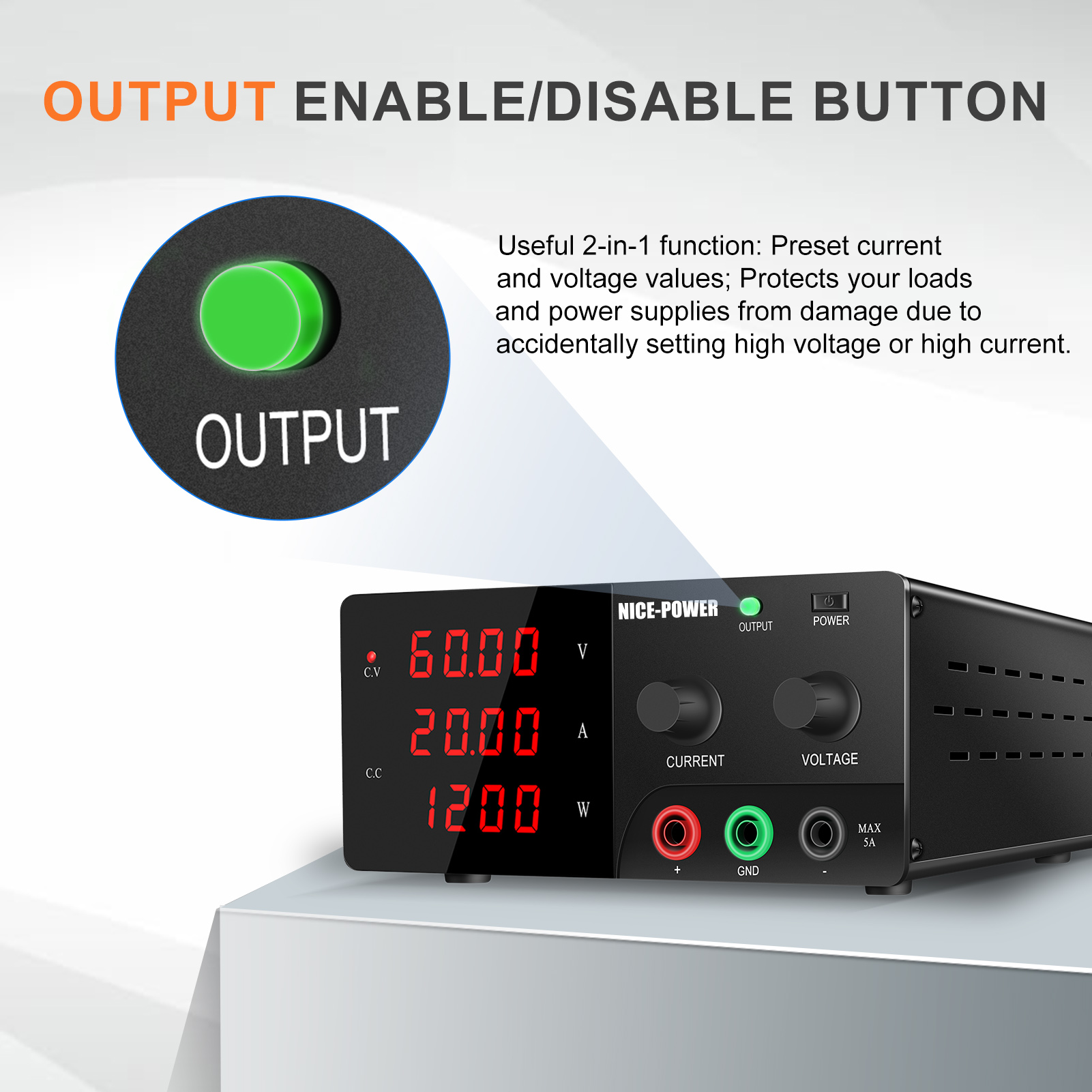 NICE-POWER 60V 20A High Power  - đánh giá và giá High Power 60V 20A Bench Power Supply