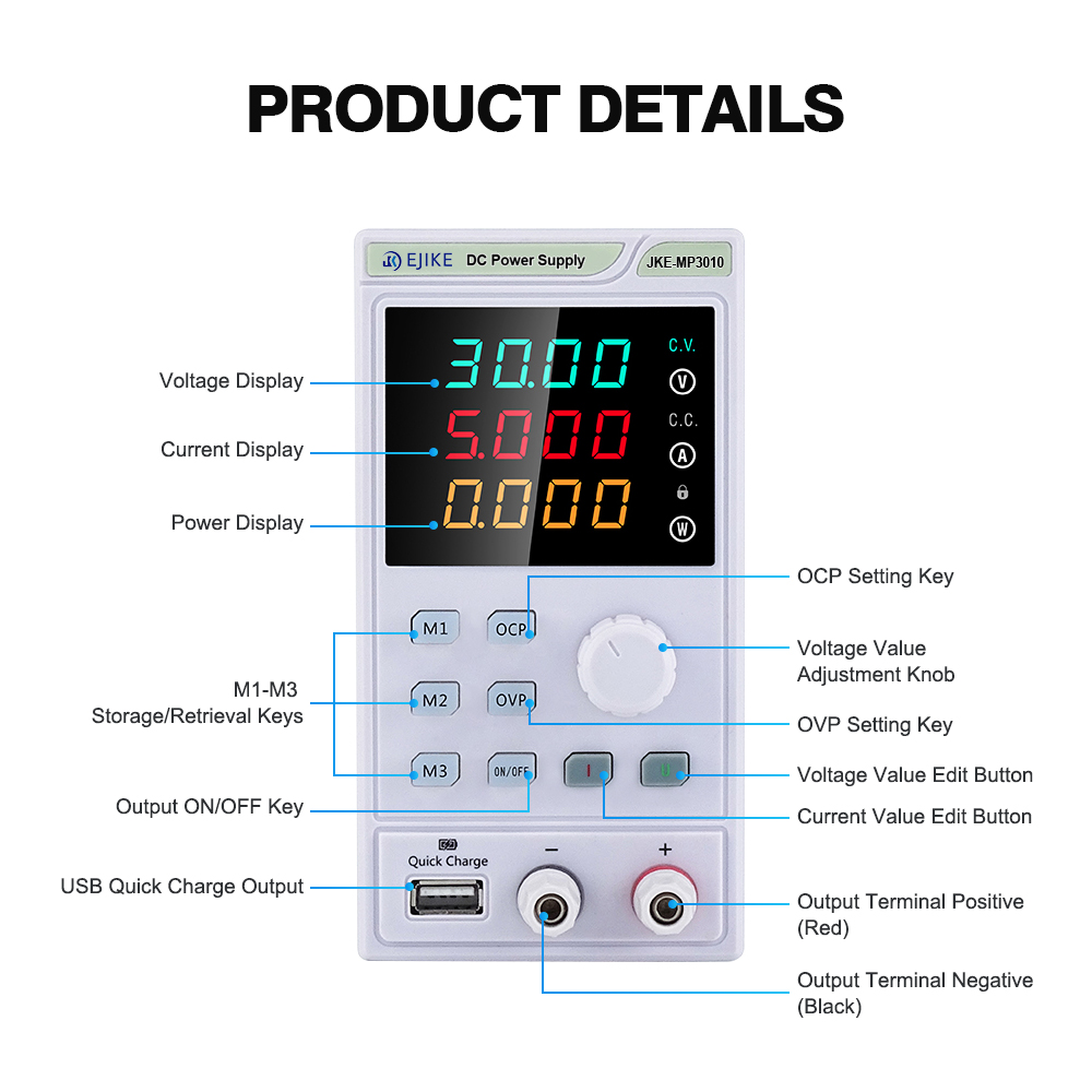 EJIKE DC Power Supply 300W Pro - đánh giá và giá Programmable Dc Power Supply 60V 10A
